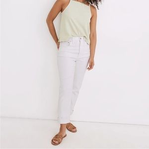 Madewell White High Rise Slim Boy Jean 26